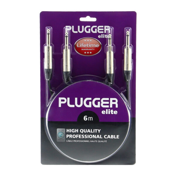 Plugger - Audio Stereo Cable 2x 6.35mm Jack M Mono - 2x 6.35mm Jack M Mono 6m Elite - Image 2