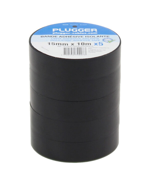 Plugger - PVC Tape Black Pack 5x 10 meters - Image 2