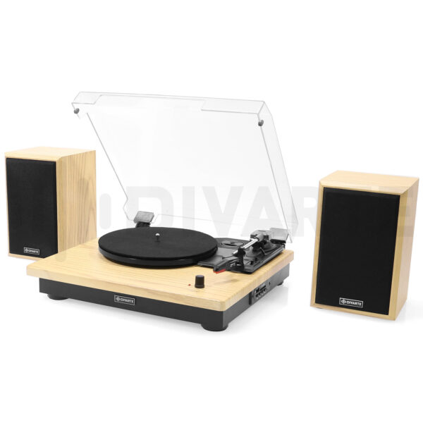 Divarte - TT400-BT Turntable with Amplifier, Speakers, Bluetooth, USB, SD - Image 7