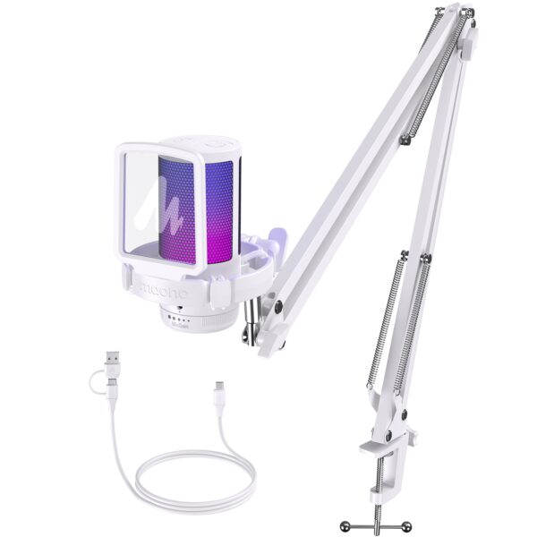 Maono - DGM20S Gamerwave Condenser USB Gaming RGB Microphone White