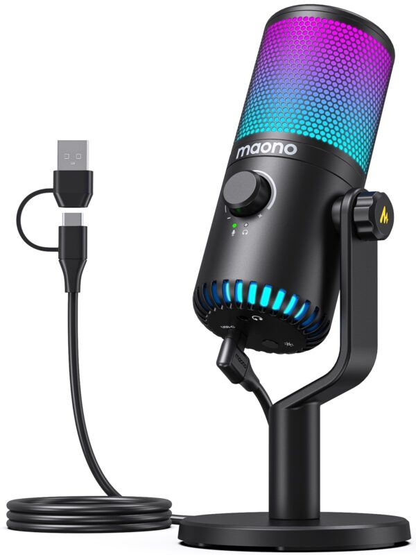 Maono - DM30RGB USB Gaming Microphone Black