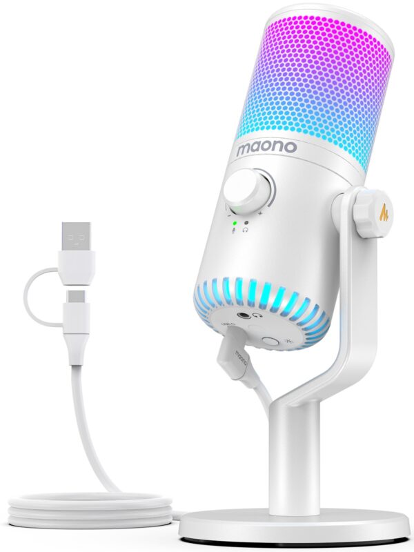 Maono - DM30RGB USB Gaming Microphone White