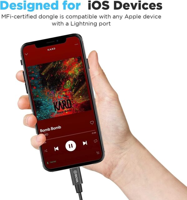 Boya - K8, Female 3.5mm TRS to Lightning Adapter Cable - Slika 3