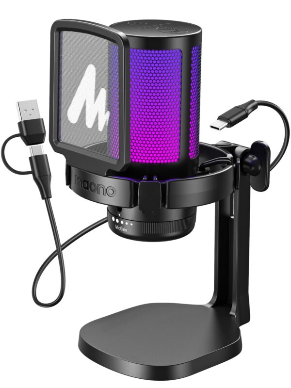 Maono - DGM20 GamerWave Condenser USB Gaming RGB Microphone - Slika 3