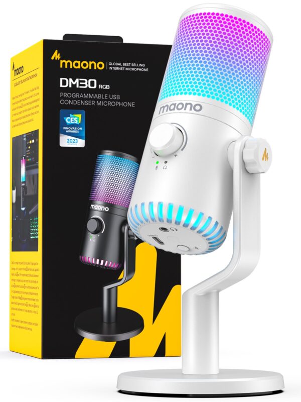 Maono - DM30RGB USB Gaming Microphone White - Slika 4