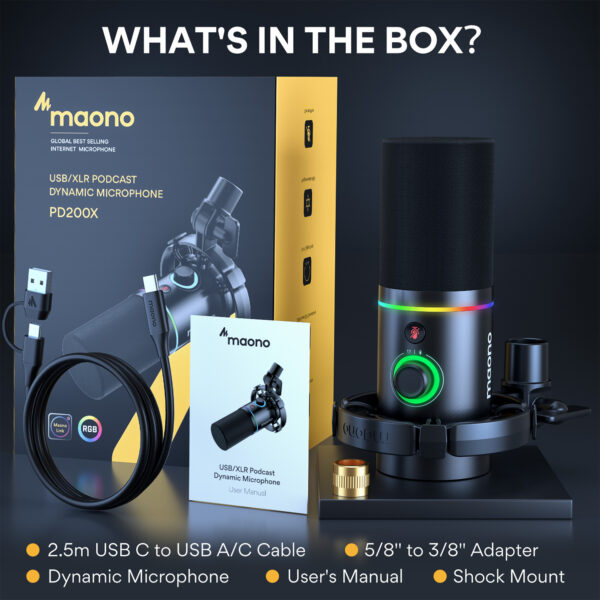 Maono - PD200X USB/XLR Premium Dynamic Microphone - Slika 4