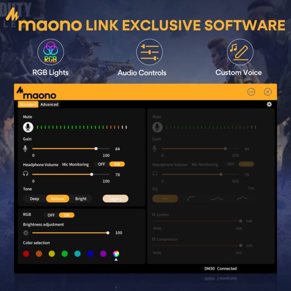 Maono - DM30RGB USB Gaming Microphone Black - Slika 5