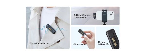 Boya - WM3T2-U1, ultrakompakt. lavalier mikrofon s USB-C, 2TX + 1RX - Slika 5