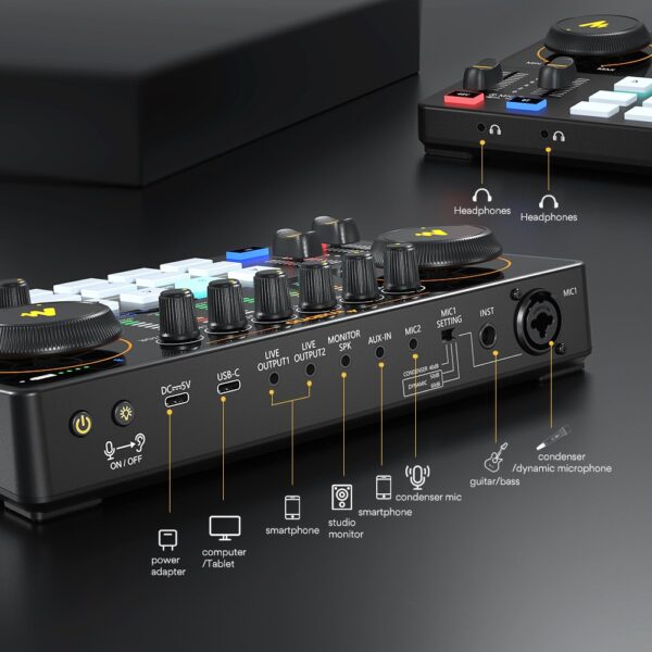 Maono - Maonocaster E2 (AME2) Audio Interface & Podcast audio mikseta - Slika 5