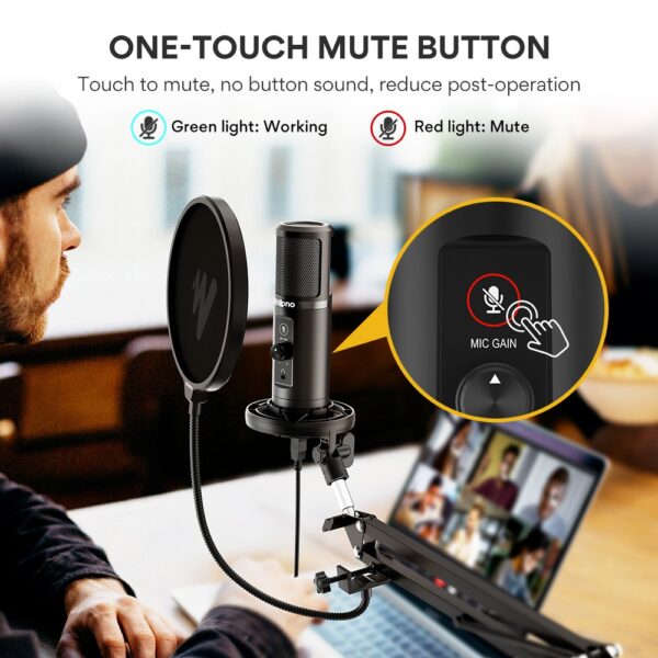Maono - PM422 Podcast USB Set: Microphone + Boom Arm + Cable, Plug&Play - Slika 6
