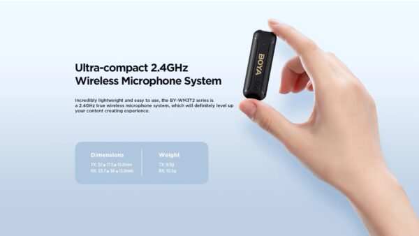 Boya - WM3T2-U1, ultrakompakt. lavalier mikrofon s USB-C, 1TX + 1RX - Slika 6
