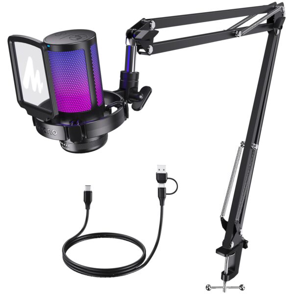 Maono - DGM20S Gamerwave Condenser USB Gaming RGB Microphone Black - Slika 6