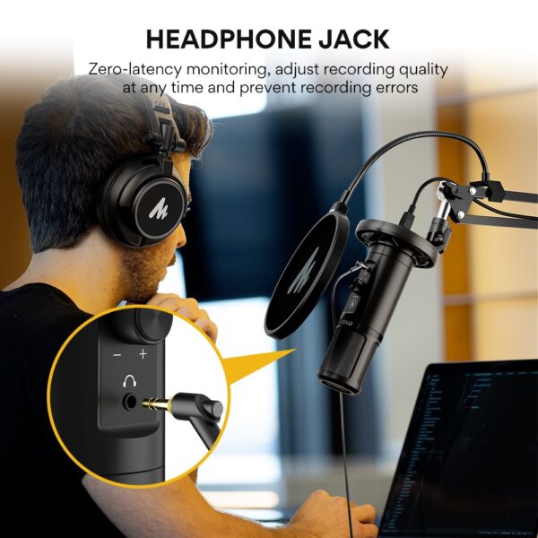 Maono - PM422 Podcast USB Set: Microphone + Boom Arm + Cable, Plug&Play - Slika 7