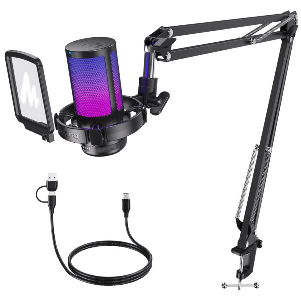 Maono - DGM20S Gamerwave Condenser USB Gaming RGB Microphone Black - Slika 7