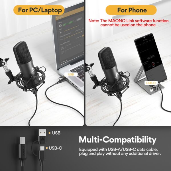 Maono - A04E, Set za podcasting: USB mikrofon+zglobni stalak+pop filter - Slika 8