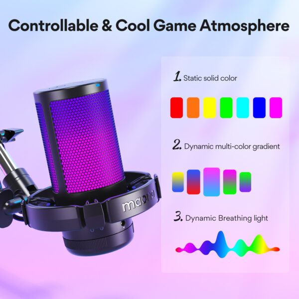 Maono - DGM20S Gamerwave Condenser USB Gaming RGB Microphone Black - Slika 8