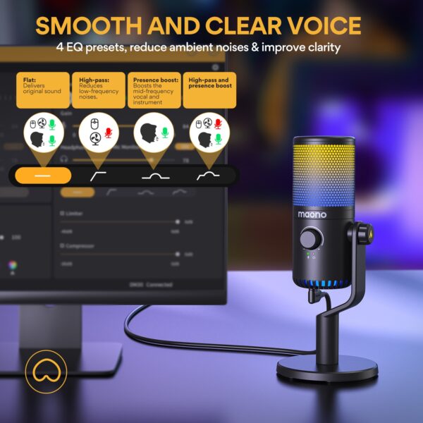 Maono - DM30RGB USB Gaming Microphone Black - Slika 9