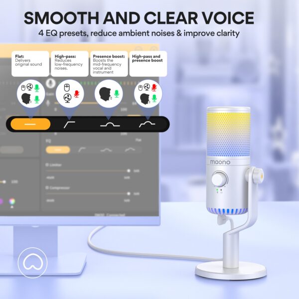 Maono - DM30RGB USB Gaming Microphone White - Slika 9