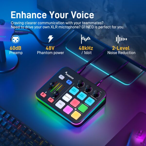 Maono - Maonocaster G1 NEO Audio Mixer For Game Streamer - Slika 10