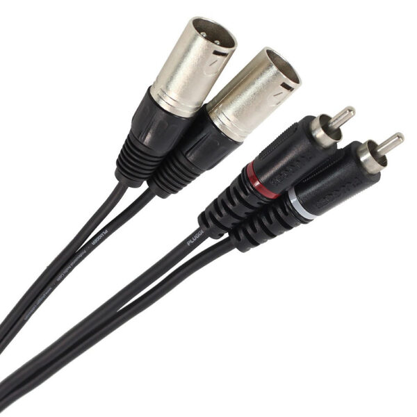 Plugger - Audio stereo kabel 2x XLR M 3b - 2x RCA M 0.60m Easy