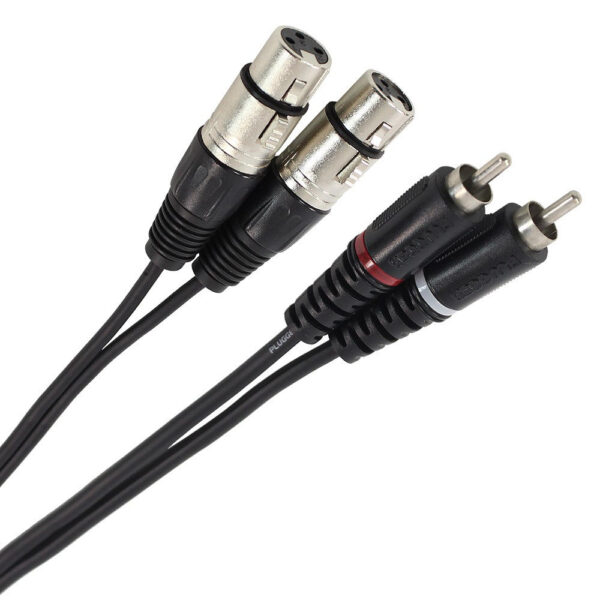 Plugger - Audio stereo kabel 2x XLR Ž 3b - 2x RCA M 0.60m Easy