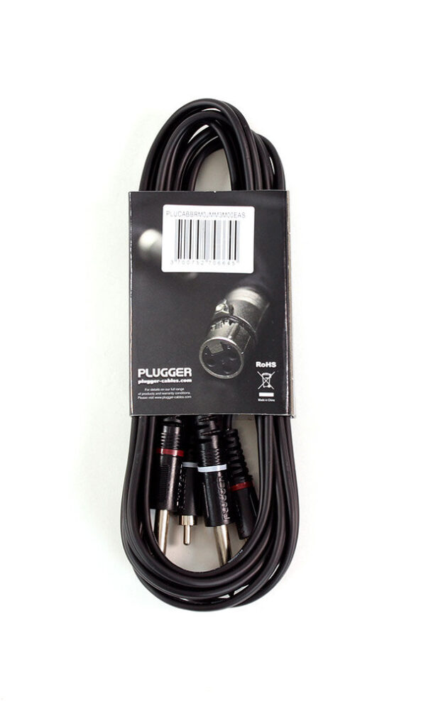 Plugger - Audio stereo kabel 2x RCA M - 2x 6.35mm Jack M Mono 3m Easy - Slika 3