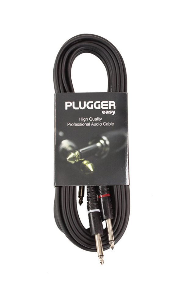 Plugger - Audio stereo kabel 2x 6.35mm Jack M Mono - 2x 6.35mm Jack M Mono 6m Easy - Slika 2