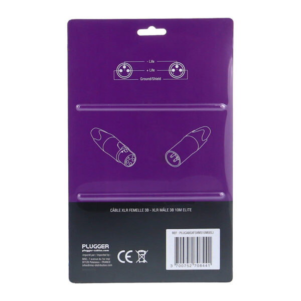 Plugger - Kabel XLR Ž 3b - XLR M 3b 1,50m Elite - Slika 3