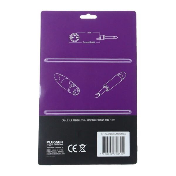 Plugger - Kabel XLR Ž 3b - Jack M mono 3m Elite - Slika 3
