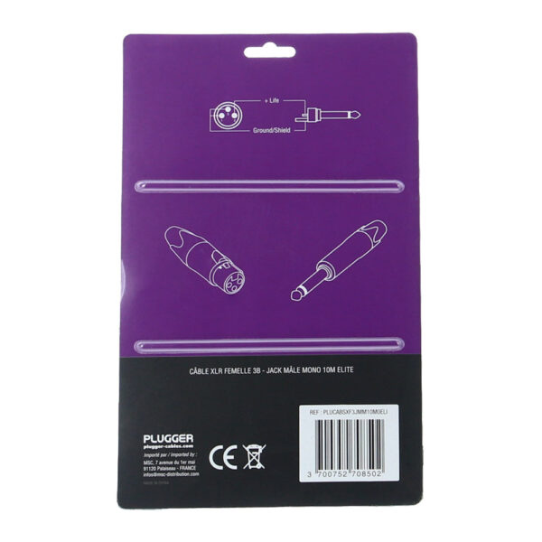 Plugger - Kabel XLR Ž 3b - Jack M mono 10m Elite - Slika 3