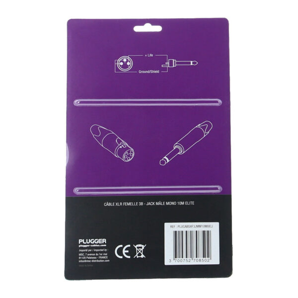 Plugger - Kabel XLR Ž 3b - Jack M mono 15m Elite - Slika 3