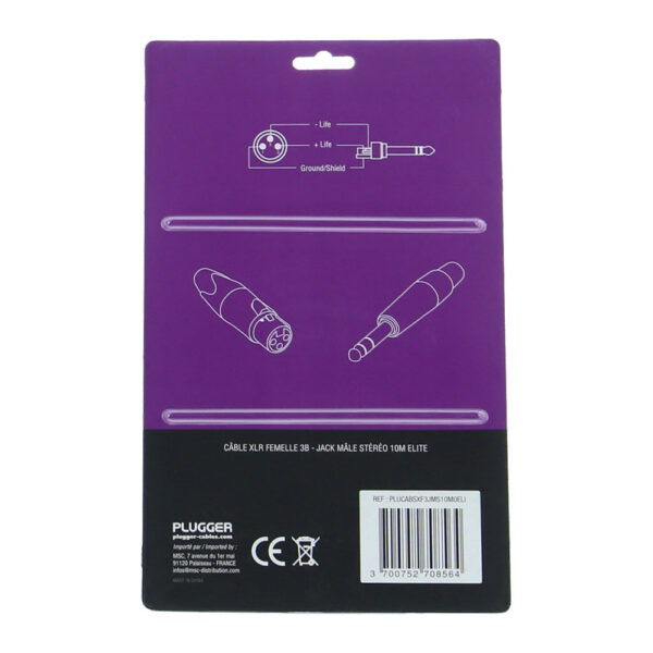 Plugger - Kabel XLR Ž 3b - Jack M Stereo 0.6m Elite - Slika 3