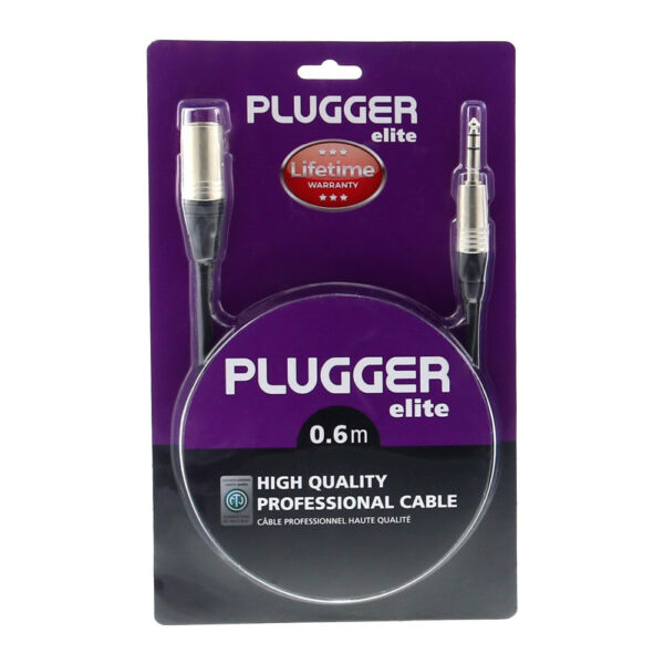 Plugger - Kabel XLR M 3b - Jack M Stereo 0,60m Elite - Slika 2