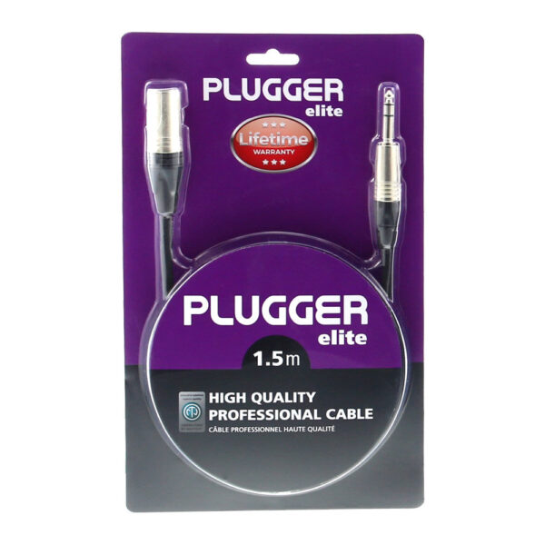 Plugger - Kabel XLR M 3b - Jack M Stereo 1,50m Elite - Slika 2