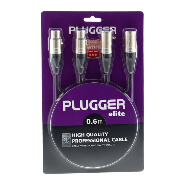 Plugger - Audio stereo kabel 2x XLR Ž 3b - 2x XLR M 3b 0.60m Elite - Slika 2