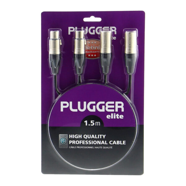 Plugger - Audio stereo kabel 2x XLR Ž 3b - 2x XLR M 3b 1.50m Elite - Slika 2