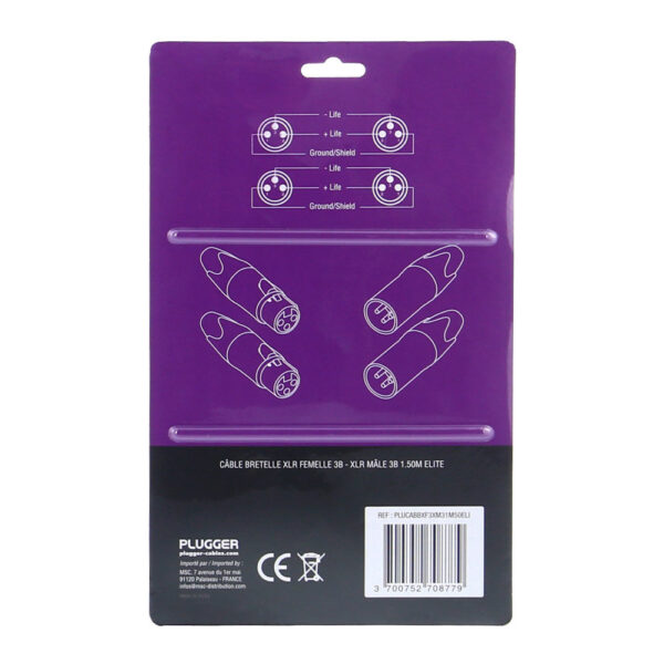 Plugger - Audio stereo kabel 2x XLR Ž 3b - 2x XLR M 3b 1.50m Elite - Slika 3