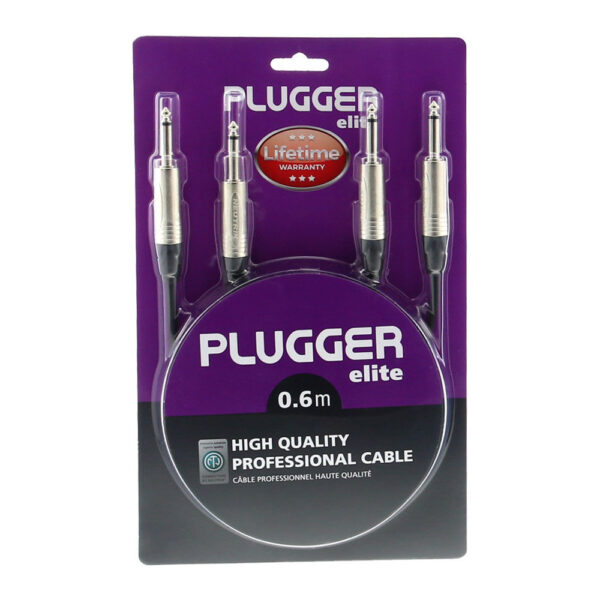 Plugger - Audio stereo kabel 2x 6.35mm Jack M Mono - 2x 6.35mm Jack M Mono 0.60m Elite - Slika 2