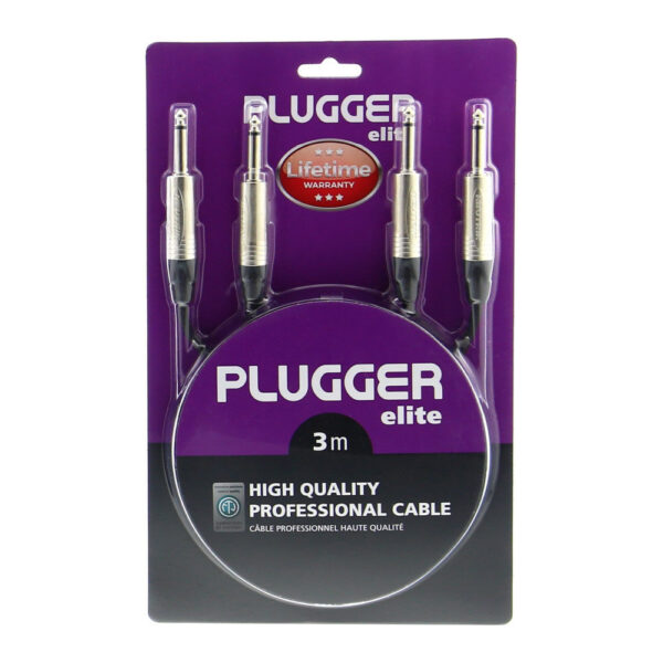 Plugger - Audio stereo kabel 2x 6.35mm Jack M Mono -2x 6.35mm Jack M Mono 3m Elite - Slika 2