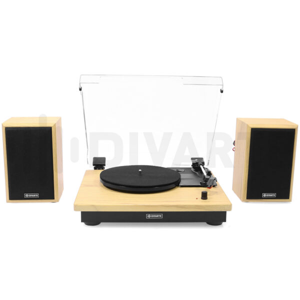 Divarte - TT400-BT gramofon s pojačalom, zvučnicima, Bluetooth, USB, SD