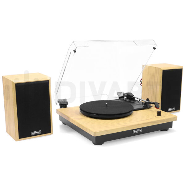 Divarte - TT400-BT gramofon s pojačalom, zvučnicima, Bluetooth, USB, SD - Slika 2