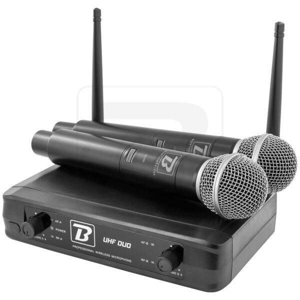 BoomTone DJ - UHF Duo, profi bežićni mikrofon, ručni, dupli (par) - Slika 2