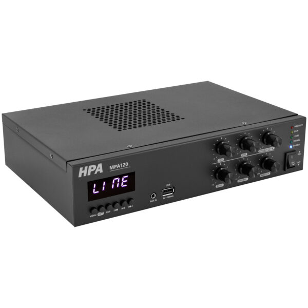 HPA - MPA120; 70V/100V/4Ω mixersko pojačalo 120W, USB/SD/BT