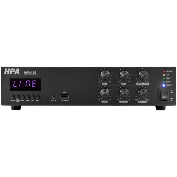 HPA - MPA120; 70V/100V/4Ω mixersko pojačalo 120W, USB/SD/BT - Slika 2