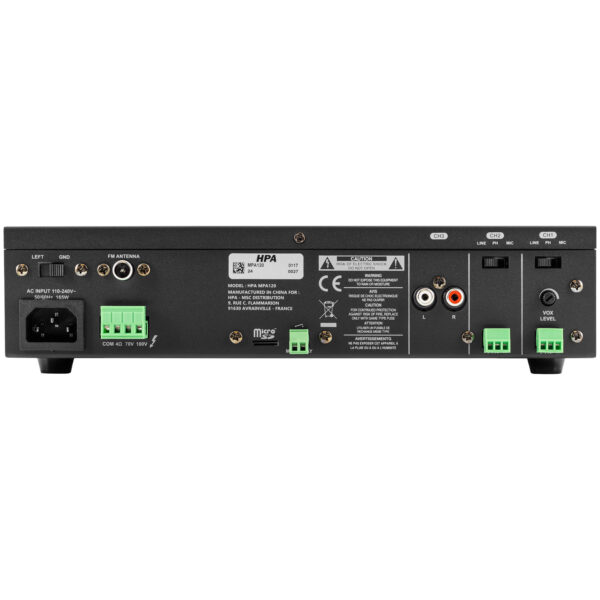 HPA - MPA120; 70V/100V/4Ω mixersko pojačalo 120W, USB/SD/BT - Slika 3