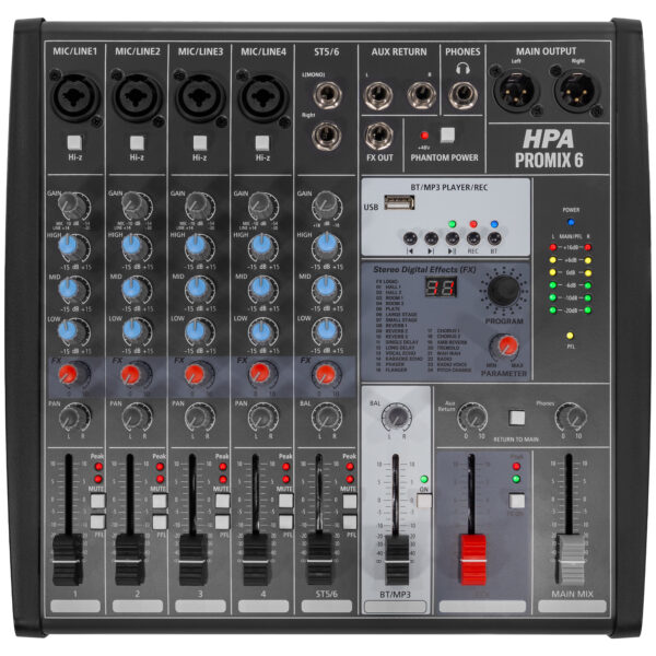 HPA - Promix 6: kompaktna 6-ch analogna mikseta - Slika 2